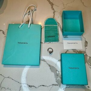 Tiffany and Co.  Elsa Peretti Open Heart Ring in Sterling Silver